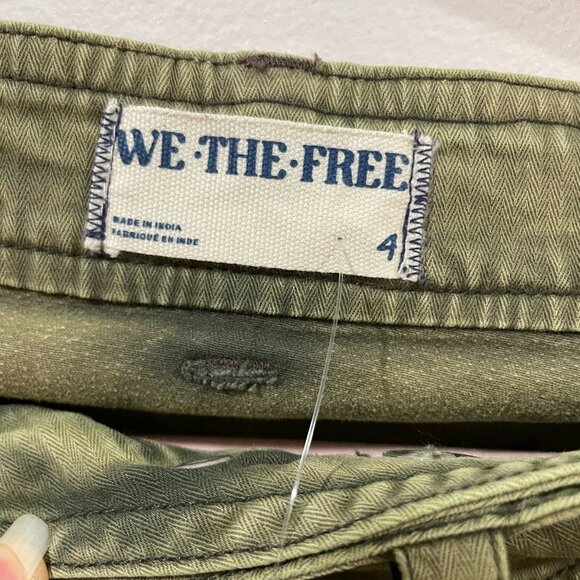 NWT $148 Free People We The Free Hot In It Moto Pants Army Green Size 4 - Picture 7 of 9